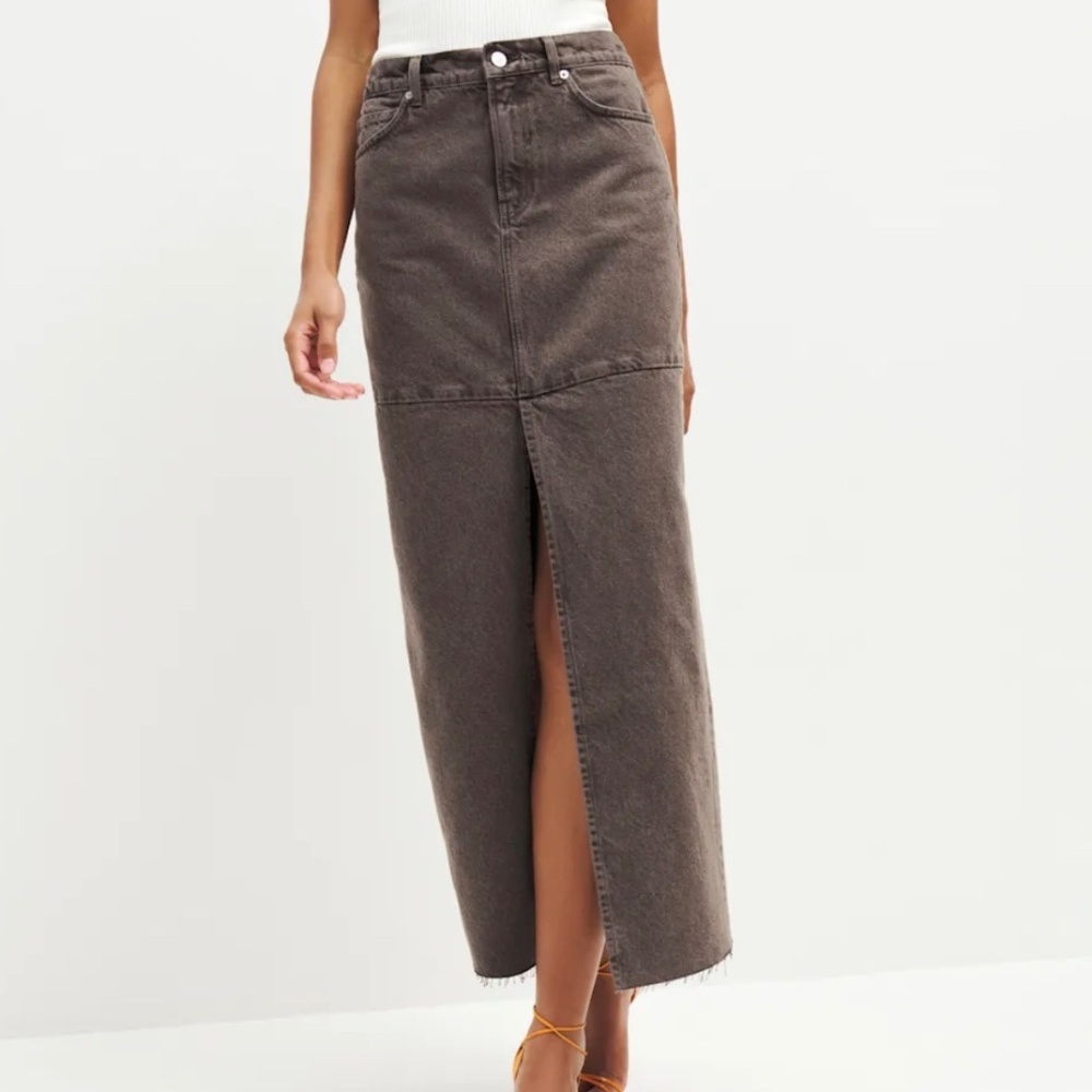 Reformation Tazz Maxi Denim Skirt